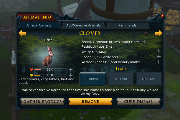 Rerolling Animal's Traits