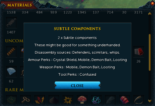 RuneScape 3 Subtle Components Guide
